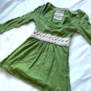 vintage 2000s Long Sleeve Hollister Top In Green